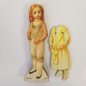 Peck-Gandre Vintage 1990 Wooden Dress Up Doll Peg With Dress